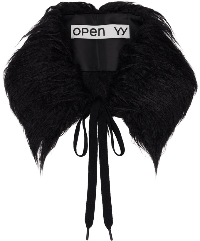 Photo: OPEN YY Black Faux Fur Collar Scarf