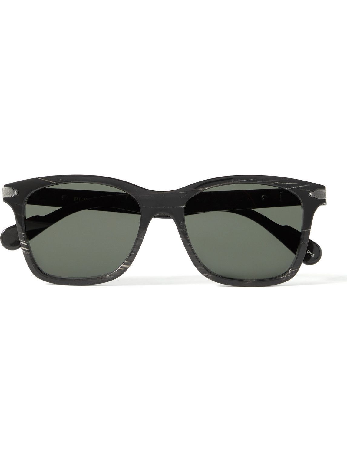 Photo: Purdey - The Weekender Square-Frame Horn Sunglasses
