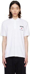 Moschino White 'In Love We Trust' Polo