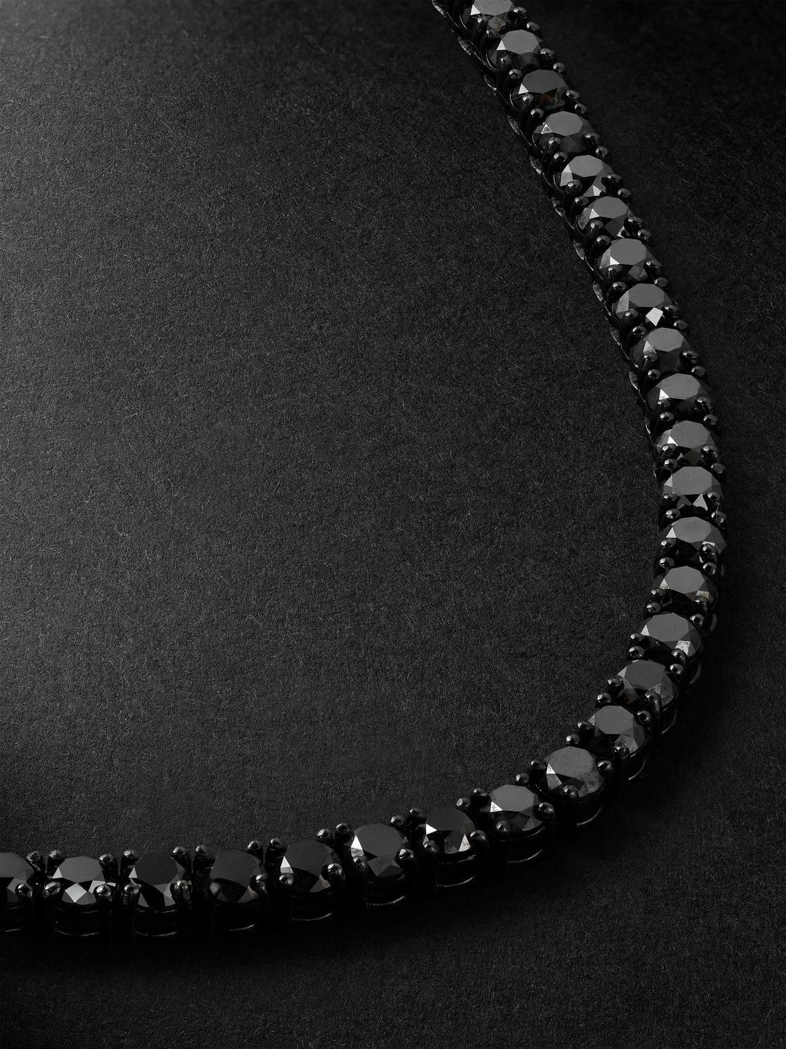 SHAY - 18-Karat Blackened Gold Diamond Tennis Necklace