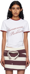 Pushbutton White Ringer T-shirt