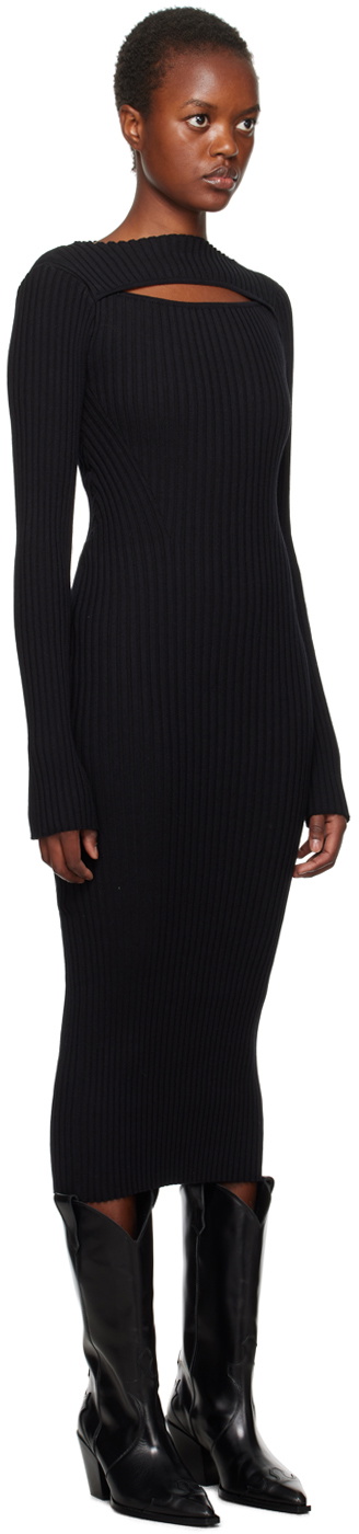 ANINE BING Black Cutout Midi Dress