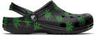 Crocs Black & Green Classic Hemp Leaf Clogs
