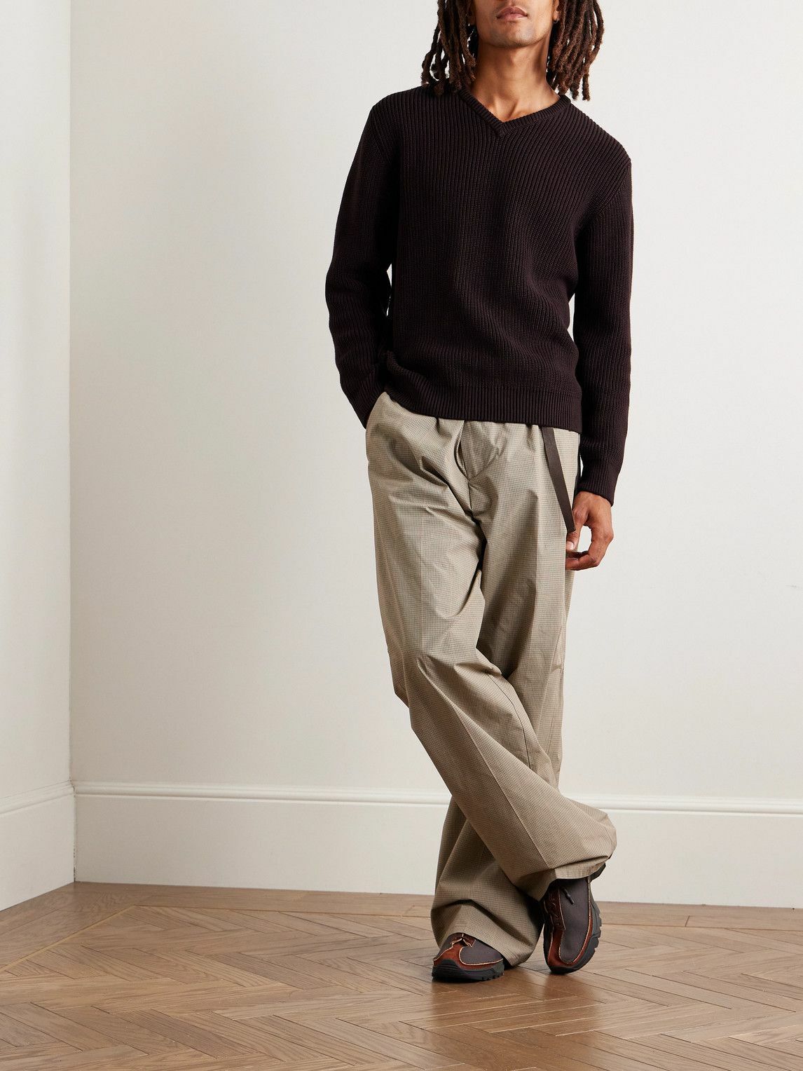 Noah - Ribbed Organic Cotton Sweater - Brown Noah NYC