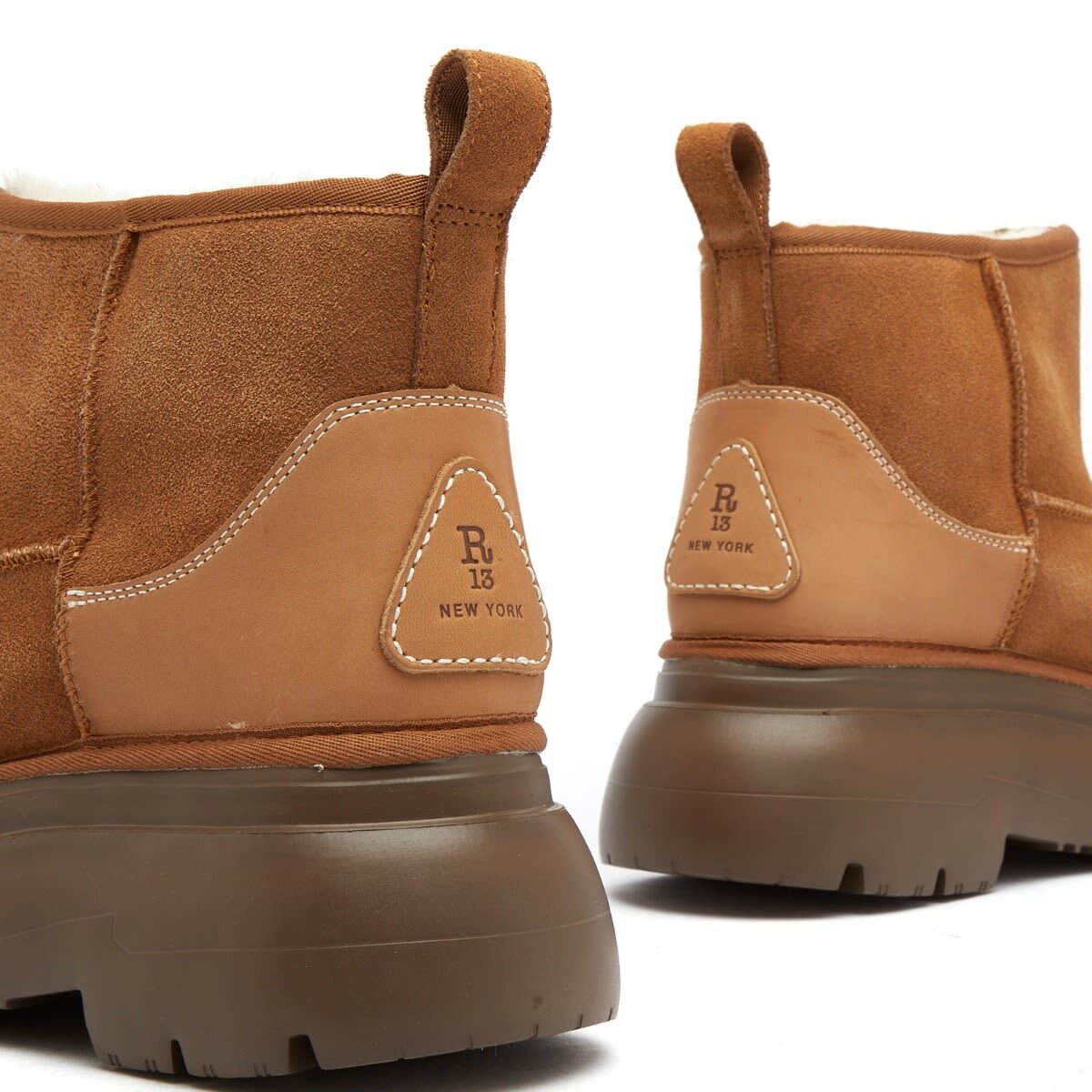 R13 Women's Chunky Shearling Boot in Light Brown