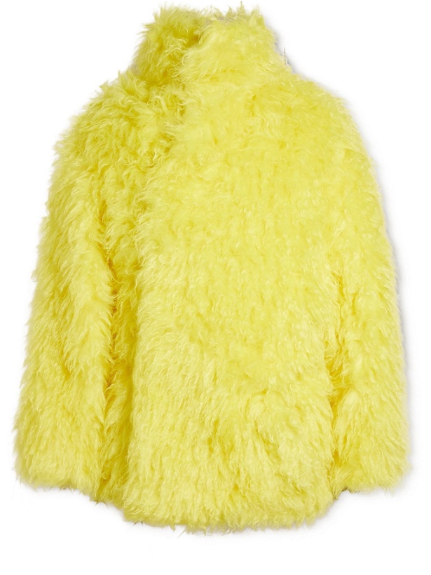 Photo: BALENCIAGA - Padded Mohair and Cotton-Blend Faux Fur Jacket - Yellow