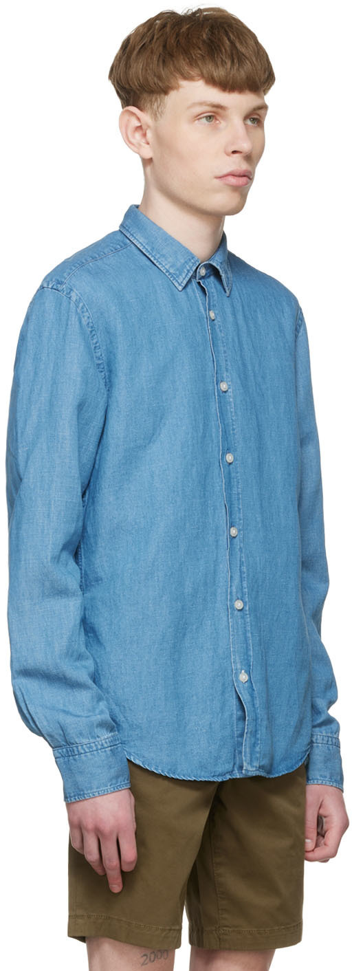 Boss Blue Linen Shirt BOSS