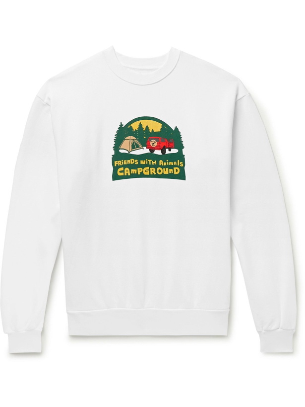 Photo: FRIENDS WITH ANIMALS - Printed Cotton-Jersey Sweatshirt - White