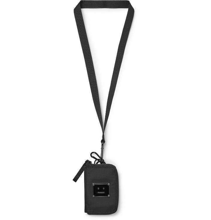 Photo: Acne Studios - Logo-Appliquéd Ripstop Zip-Around Cardholder with Lanyard - Black