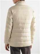 Herno - Quilted Silk and Cashmere-Blend Down Jacket with Detachable Liner - Neutrals