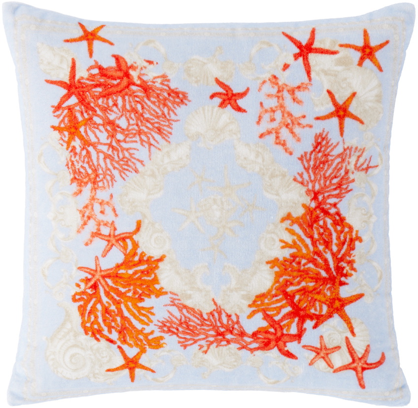 Versace Blue Barocco Sea Terry Cushion