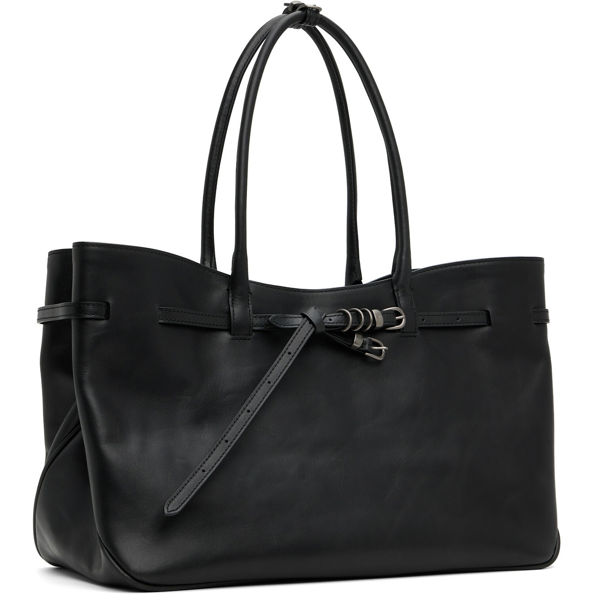 MARGESHERWOOD Black Leather 'Grandma' Used Large Tote