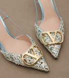 Valentino Garavani VLogo Signature sequined slingback pumps