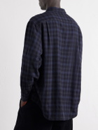 A.PRESSE - Checked Wool-Flannel Shirt - Blue