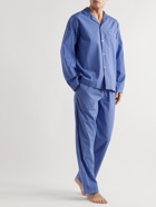 TEKLA - Striped Organic Cotton-Poplin Pyjama Shirt - Blue