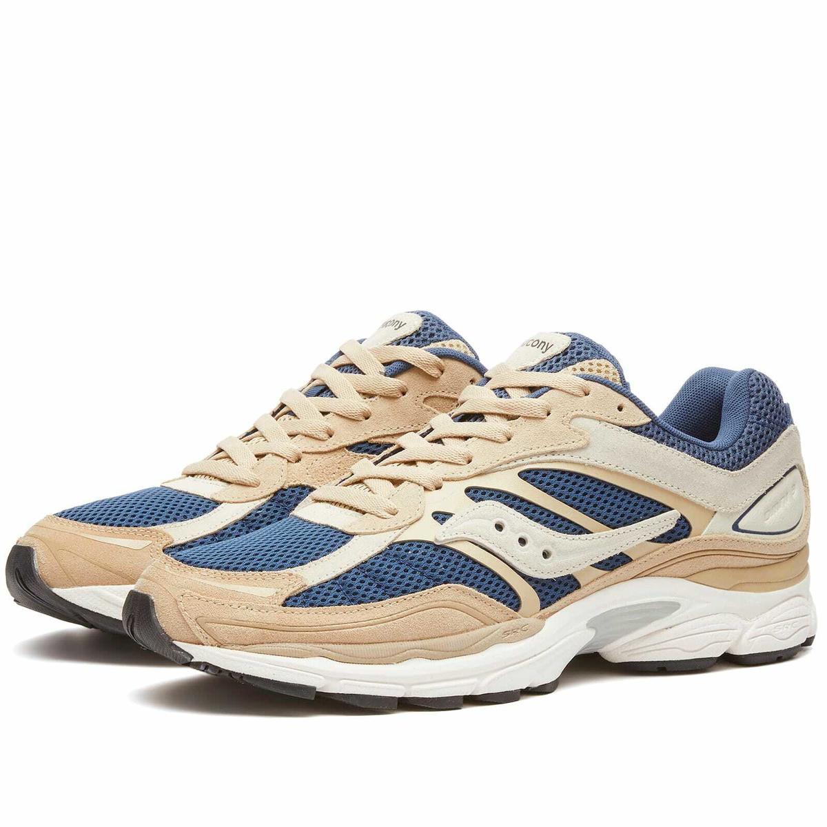 Saucony Pro Grid Omni 9 Premium Sneakers in Beige/Blue Saucony