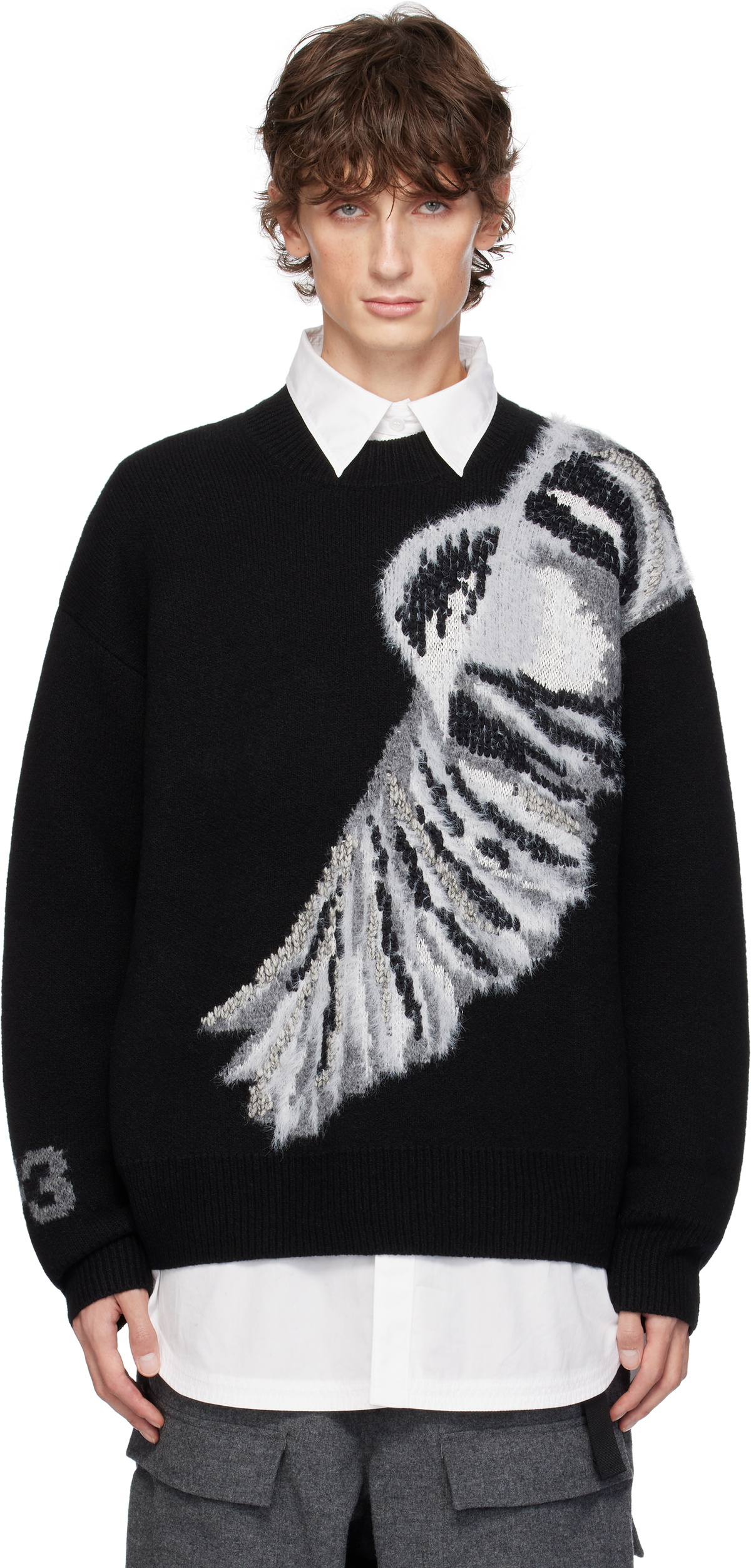 Y-3 Black Graphic Knit Sweater Y-3