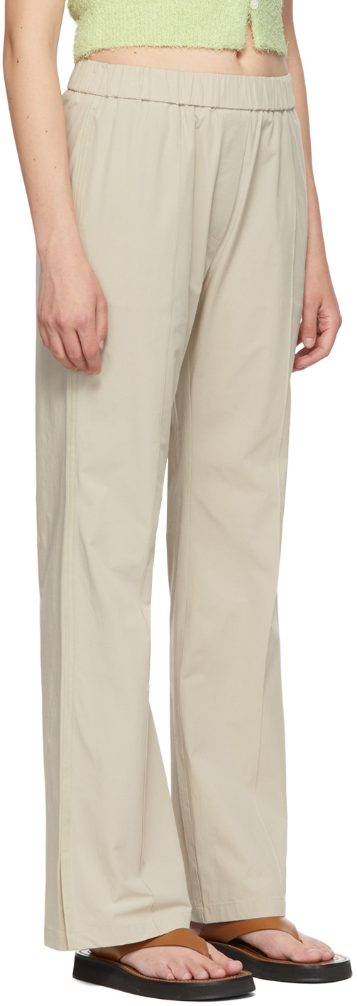 AMOMENTO Beige Nylon Trousers AMOMENTO