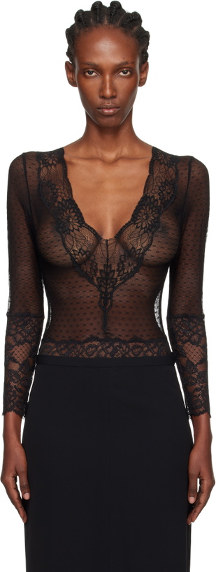 Photo: Yasmine Eslami Black Tina Long Sleeve Bodysuit
