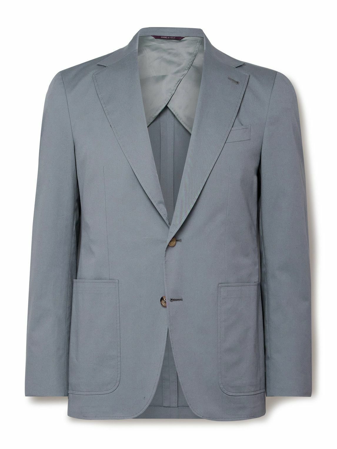 Canali - Kei Unstructured Cotton-Blend Suit Jacket - Blue Canali