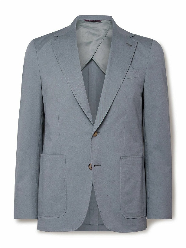 Photo: Canali - Kei Unstructured Cotton-Blend Suit Jacket - Blue