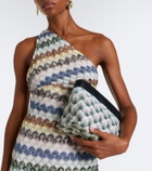 Missoni Mini leather-trimmed lamé pouch
