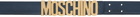 Moschino Navy Lettering Logo Belt