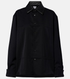 Bottega Veneta Intrecciato leather-trimmed wool shirt