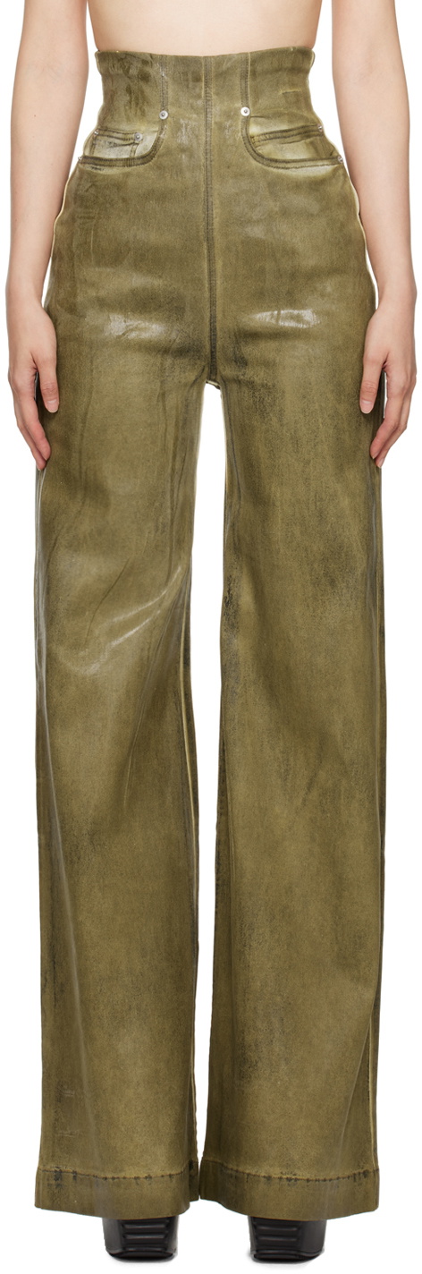 Rick Owens DRKSHDW Green Porterville Dirt Cooper Jeans Rick