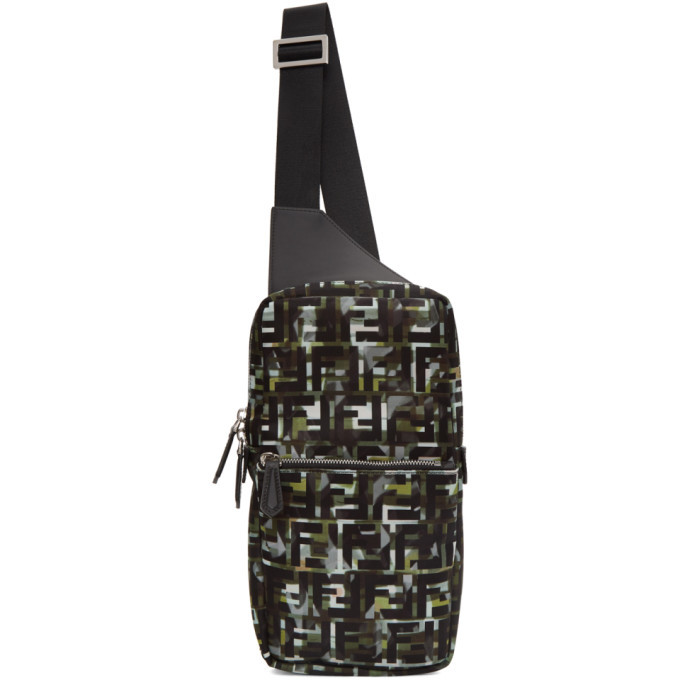 Photo: Fendi Black and Green Camouflage One-Shoulder Bag