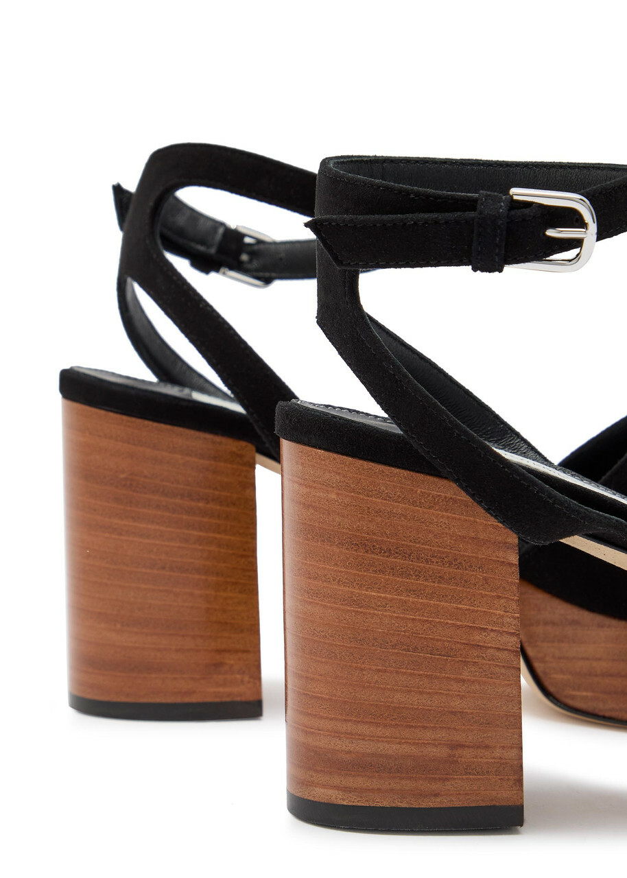 Toteme 90 Suede Platform Sandals Black Other