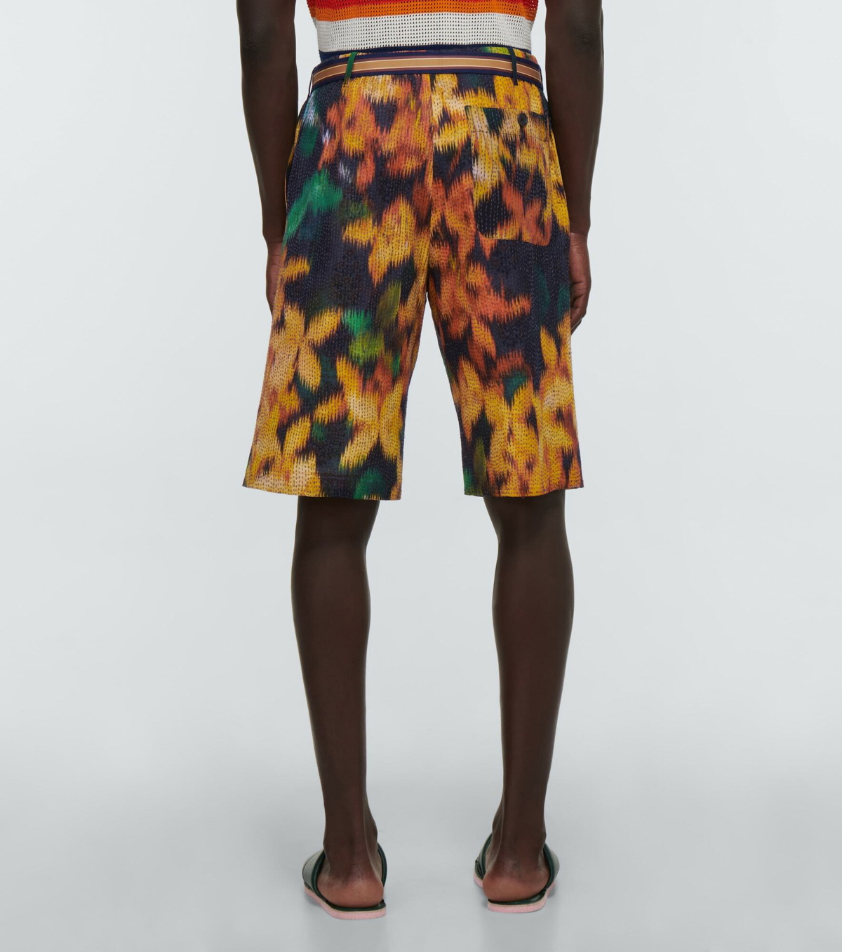 Dries Van Noten - Printed layered Bermuda shorts Dries Van Noten