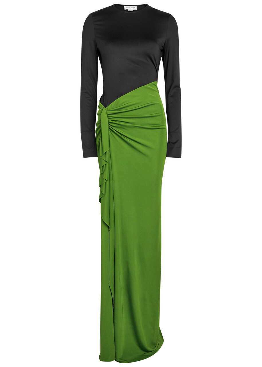 ＜関税込＞Victoria Beckham＊ジャージーVネックマキシドレス Victoria Beckham Black & White V-Neck Maxi Dress Victoria