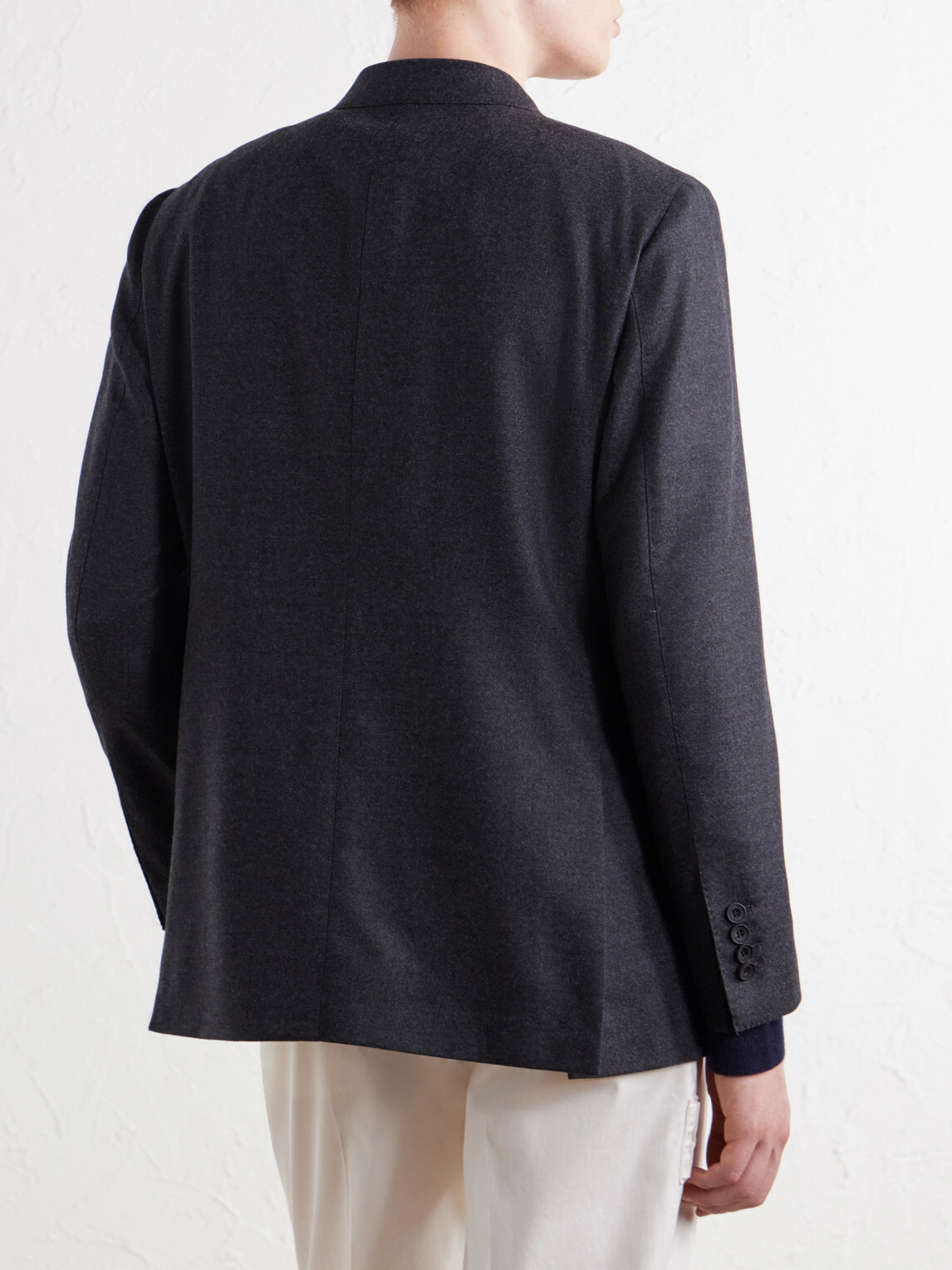 Rubinacci - Double-Breasted Virgin Wool-Twill Blazer - Gray