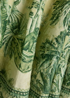 Alemais Sara Printed Cotton and Silk-blend Mini Dress Green