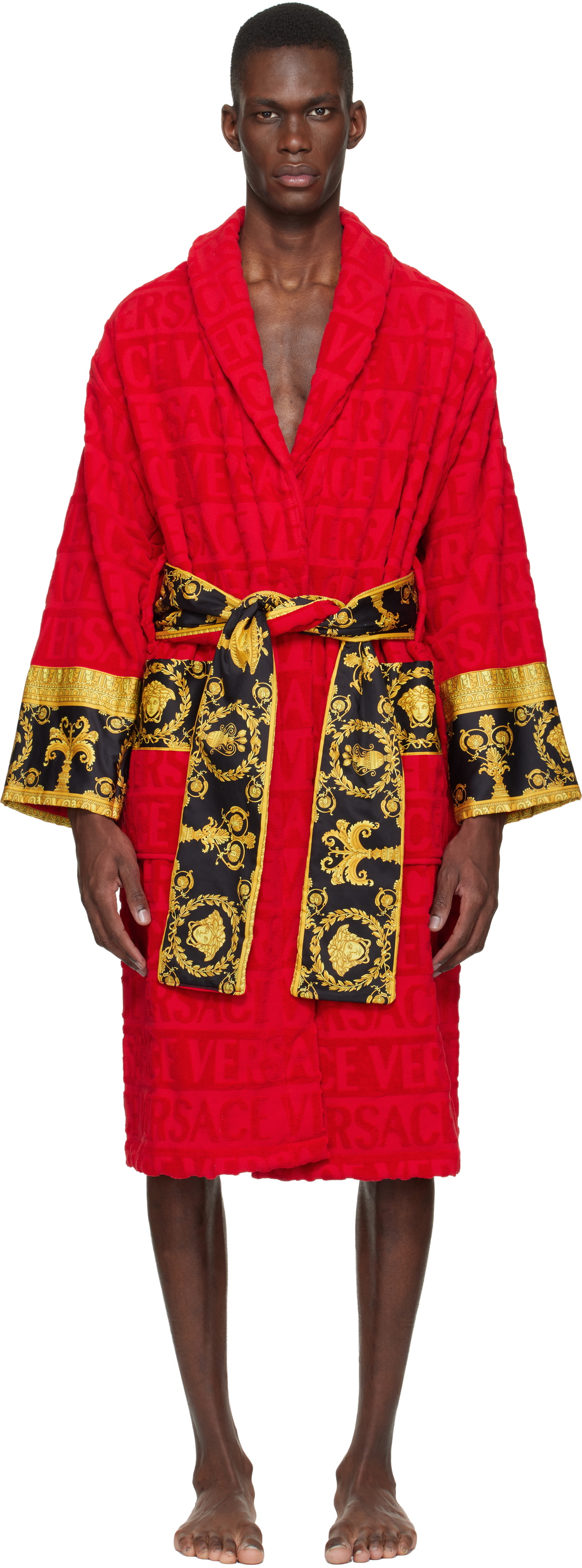 Versace Red 'I Heart Baroque' Bathrobe