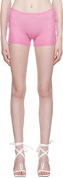 GUIZIO Pink Side Tie Shorts