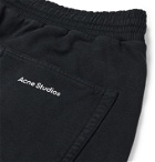 Acne Studios - Wide-Leg Fleece-Back Cotton-Jersey Shorts - Black