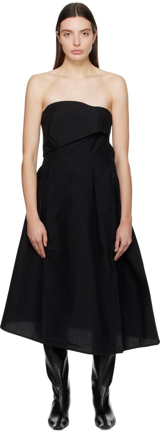 Cordera Black Strapless Midi Dress CORDERA