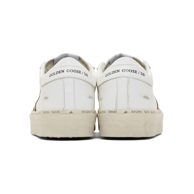 Golden Goose White and Gold Hi Star Sneakers Golden Goose