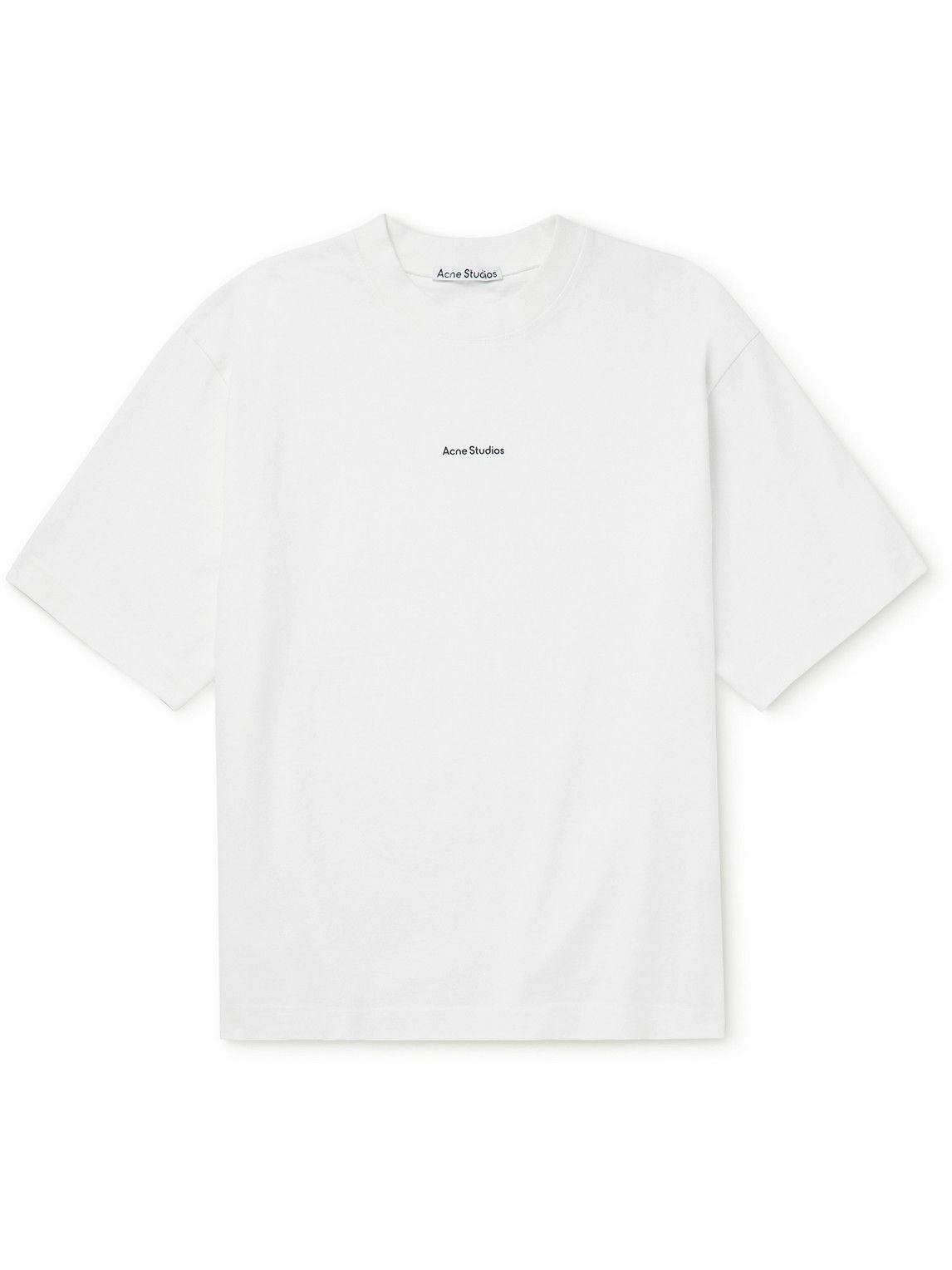 Acne Studios - Logo-Print Organic Cotton-Jersey T-Shirt - White Acne ...