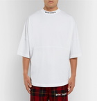 Palm Angels - Oversized Logo-Print Cotton-Jersey T-Shirt - White