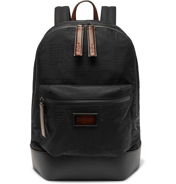 Photo: Berluti - Volume Leather-Trimmed Jacquard Backpack - Men - Black