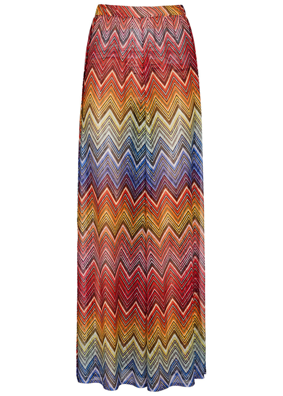 Missoni Zigzag Wide-leg Fine-knit Trousers Multicoloured