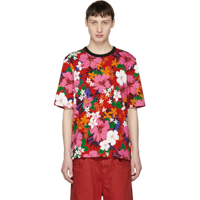 Photo: AMI Alexandre Mattiussi Red All Over Flower T-Shirt