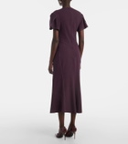 Victoria Beckham Gathered wool-blend midi dress