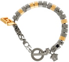 Versace Gunmetal & Gold Mixed Metal Charm Bracelet
