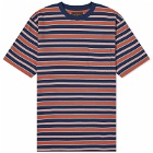 Beams Plus Men's Multi Stripe Pocket T-Shirt in Navy