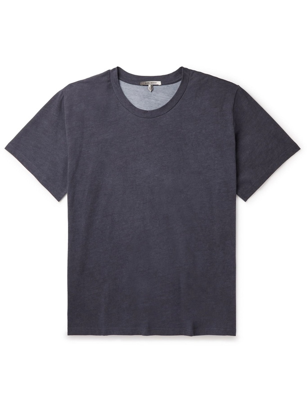 Photo: ISABEL MARANT - Landyro Cotton-Jersey T-Shirt - Blue