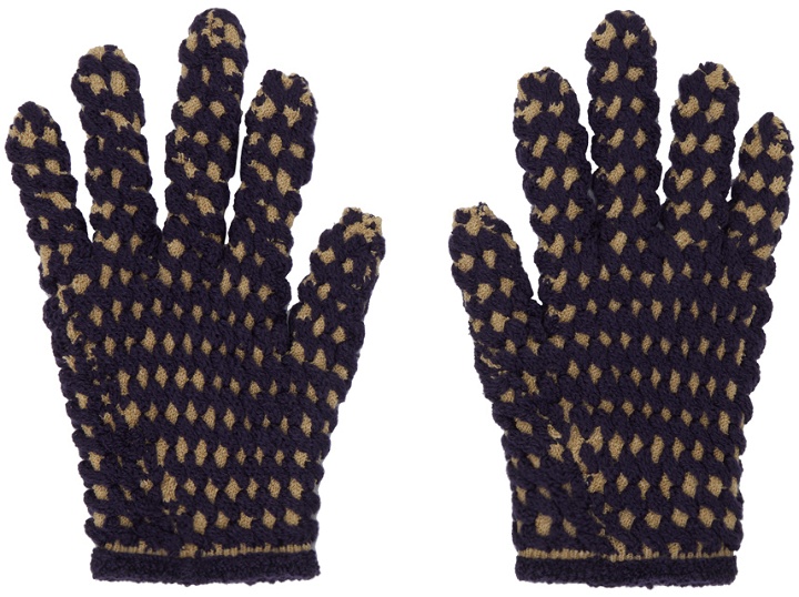 Photo: Isa Boulder Navy & Beige Tightweave Gloves